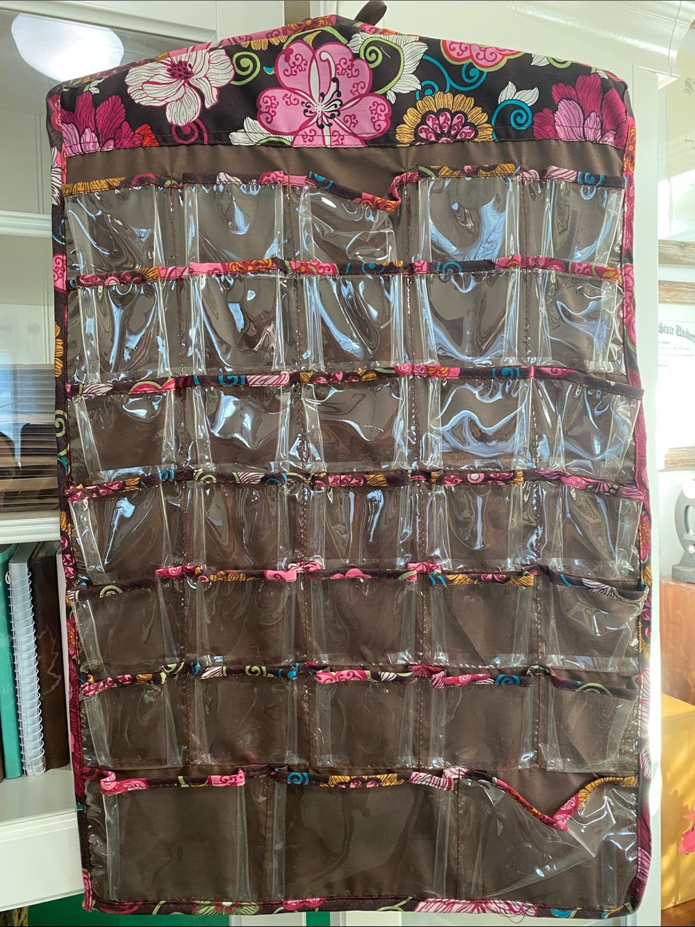 Floral Brown Wall Hanger Jewelry & Accessory Organizer Both Sides Bohemian Y2K - Picture 4 of 4